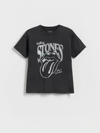 Koszulki dla dziewczynek - Reserved - T-shirt ROLLING STONES - ciemnoszary - miniaturka - grafika 1