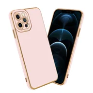 Etui i futerały do telefonów - Etui Do Apple iPhone 12 PRO Porkowiec w Glossy Róż - Różowe Złoto Ochrona kamery Obudowa Case Cover TPU Cadorabo - miniaturka - grafika 1