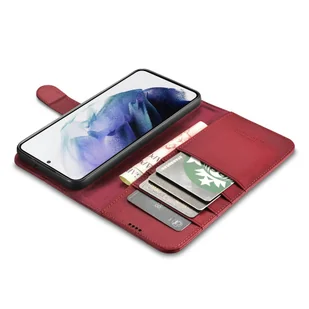 iCarer Haitang Leather Wallet Case skórzane etui do Samsung Galaxy S22+ (S22 Plus) portfel obudowa pokrowiec czerwony (AKSM05RD) - Etui i futerały do telefonów - miniaturka - grafika 7
