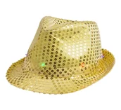 Dodatki do strojów karnawałowych - GoDan Kapelusz "Świecący", złoty TZ-KSZL - miniaturka - grafika 1
