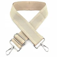 Paski - Pasek Do Torebki Regulowany Szeroki Damski Długi Parciany Okucia sr. Beżowy - miniaturka - grafika 1