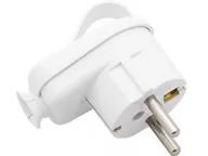 Wtyczki i adaptery - 2387# Wtyczka wt-16u/z kątowa biała z uchem - miniaturka - grafika 1