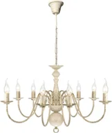 Lampy sufitowe - Metalowy żyrandol biały antyczny 8 x żarówki E14 - miniaturka - grafika 1