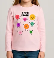 Koszulki dla dziewczynek - Koszulka na Dzień Kropki z długim rękawkiem dla dziewczynki - miniaturka - grafika 1