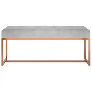 Lumarko Ławka szara, 110x36x45 cm, tapicerowana aksamitem - Ławki do przedpokoju - miniaturka - grafika 4