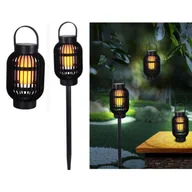 Lampy ogrodowe - Lampa solarna 13 x 13 x 72,5 cm 3w1 czarna - miniaturka - grafika 1