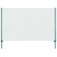 Ogrodzenia - vidaxl Siatka ogrodzeniowa ze słupkami, stal, 25 x 1,5 m, zielony 144616 - miniaturka - grafika 1