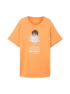 Koszulki męskie - TOM TAILOR Męski t-shirt z letnim nadrukiem, 22195 - Fruity Melon Orange, XXL - miniaturka - grafika 1