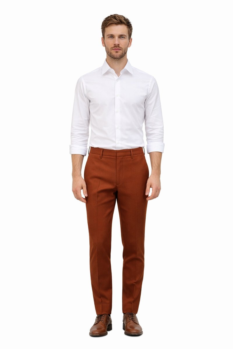 TIGER OF SWEDEN ELEGANCKIE SPODNIE PROSTE W KOLORZE BRĄZOWYM 50 I4A