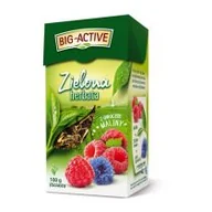 Herbata - Big-Active Big-Active Zielona herbata liściasta z owocem maliny 100 g - miniaturka - grafika 1