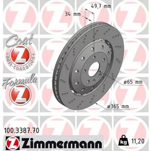 Tarcza hamulcowa ZIMMERMANN 100.3387.70 - Tarcze hamulcowe - miniaturka - grafika 1