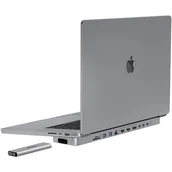 Huby USB - Stacja dokująca / Hub USB-C do MacBook Pro 16" INVZI MagHub 12w2 z kieszenią SSD (szara) - miniaturka - grafika 1