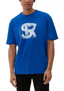 s.Oliver Męski T-shirt z krótkim rękawem, niebieski, S, niebieski, S - Koszulki męskie - miniaturka - grafika 1