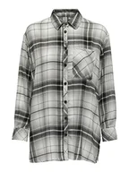 Bluzki damskie - ONLY Damska bluzka Onlkarolina L/S Noos WVN, Black/Checks:Cloud Dancer, S - miniaturka - grafika 1