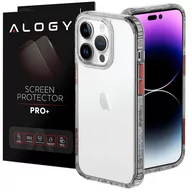 Etui i futerały do telefonów - Etui na telefon Alogy Protective Case obudowa ochronna do Apple iPhone 14 Pro Max Czarno-przezroczyste + Szkło - miniaturka - grafika 1
