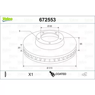 Tarcza hamulcowa VALEO 672553 - Tarcze hamulcowe - miniaturka - grafika 1