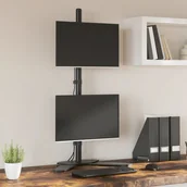 Uchwyty do projektorów - vidaXL Stojak na dwa monitory, czarny, stalowy, VESA 75/100 mm - miniaturka - grafika 1