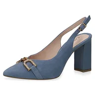 Czółenka - CAPRICE Damskie czółenka 9-9-29600-20, z odkrytymi ramionami, niebieskie zamsz, 41 EU, Blue Suede, 41 EU - miniaturka - grafika 1