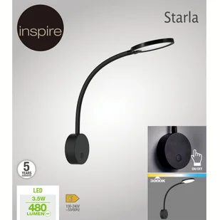 Kinkiet Starla czarny LED Inspire - Pozostałe oświetlenie - miniaturka - grafika 1