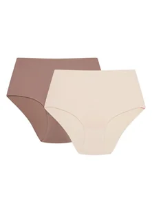 Majtki z wyższym stanem Bump 2-pak Henderson brązowy, beżowy L - Majtki damskie - miniaturka - grafika 1