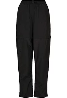 Spodnie rowerowe - Urban Classics Damskie spodnie ze zdejmowanymi nogawkami, funkcjonalne damskie spodnie sportowe, Ladies Shiny Crinkle nylonowe spodnie z suwakiem, rozmiary XS - 5XL, czarny, XXL - grafika 1