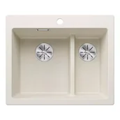 Zlewozmywaki - Zlewozmywak granitowy BLANCO Pleon 6 Split Silgranit Delikatny biały 527139 - miniaturka - grafika 1