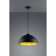 Lampy sufitowe - Trio Leuchten Klasyczna okrągła lampa wisząca czarna ze złotym wnętrzem 50cm - Magna - miniaturka - grafika 1