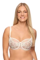 Biustonosze - Biustonosz z koronką Semi-Soft Kasandra 1283 półusztywniany ecru mokka 70E - miniaturka - grafika 1