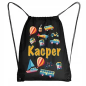 Plecaki worki - WOREK DO PRZEDSZKOLA PLECAK Z IMIENIEM Auta - miniaturka - grafika 1