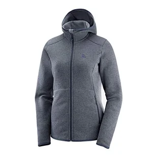 Salomon damska kurtka sportowa z kapturem, bluza z kapturem Bise W, poliester, szary (Ebony), rozmiar XL, LC1178600 - Kurtki damskie - miniaturka - grafika 1