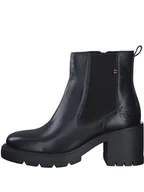 Botki damskie - S. Oliver Skórzane botki w kolorze czarnym - miniaturka - grafika 1