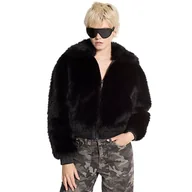 Marynarki i żakiety damskie - giacche donna michael kors - faux fur bomer jkt - nero - miniaturka - grafika 1