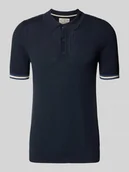 Koszulki męskie - koszulka polo o kroju slim fit z fakturowanym wzorem i listwą guzikową - miniaturka - grafika 1