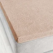 Prześcieradła - Prześcieradło frotte bez gumki Tulipan 175x220 ZWOLTEX jasnobeżowe GRUBE - miniaturka - grafika 1