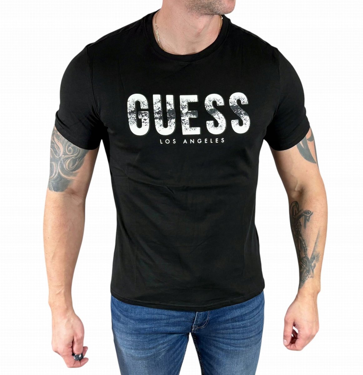 T-shirt Guess X4RI01KAK91 JBLK black duży napis na piersi czarna (1) - M