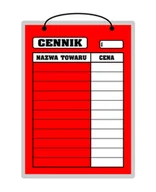 Tablice BHP - Tablica laminowana A4 - cennik czerwony - miniaturka - grafika 1