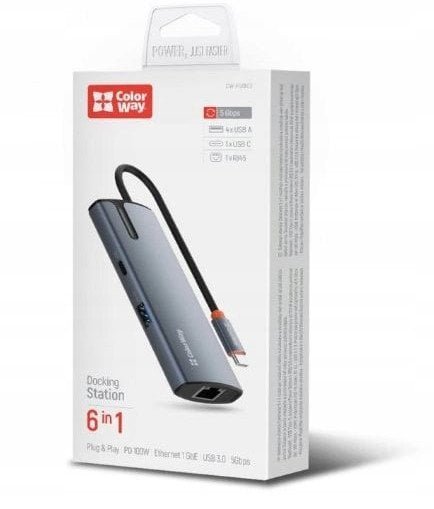 ColorWay 6-in-1 Docking Station CW-HUB03 100 W