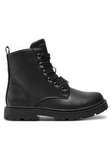 Tommy Hilfiger Trapery Lace-Up Bootie T1A5-33561-1351 S Czarny - Buty dla dziewczynek - miniaturka - grafika 1