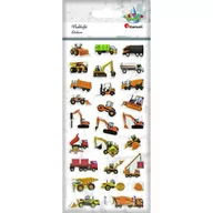 Zabawki kreatywne - Naklejki wypukłe miękkie maszyny budowlane 26szt Nowa - miniaturka - grafika 1