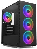 Obudowy komputerowe - 1stCOOL skříň RAINBOW 4, Mid Tower, AU, USB 3.0, 4x 120mm RGB Fan, černá - miniaturka - grafika 1