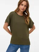 Koszulki i topy damskie - Vero Moda Koszulka w kolorze khaki - miniaturka - grafika 1
