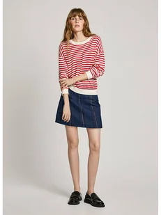 Pepe Jeans Sweter "Poppy" w kolorze czerwono-białym - Swetry damskie - miniaturka - grafika 1