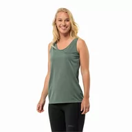 Koszulki i topy damskie - Damska koszulka bez rękawów Jack Wolfskin CROSSTRAIL TANK W hedge green - M - miniaturka - grafika 1