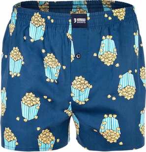 Happy Shorts Herren Web-Boxershorts - Amerykańskie bokserki Popcorn Aqua XL - Majtki męskie - miniaturka - grafika 1