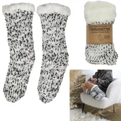 Skarpetki damskie - Skarpety z wykończeniem Sherpa szare - miniaturka - grafika 1