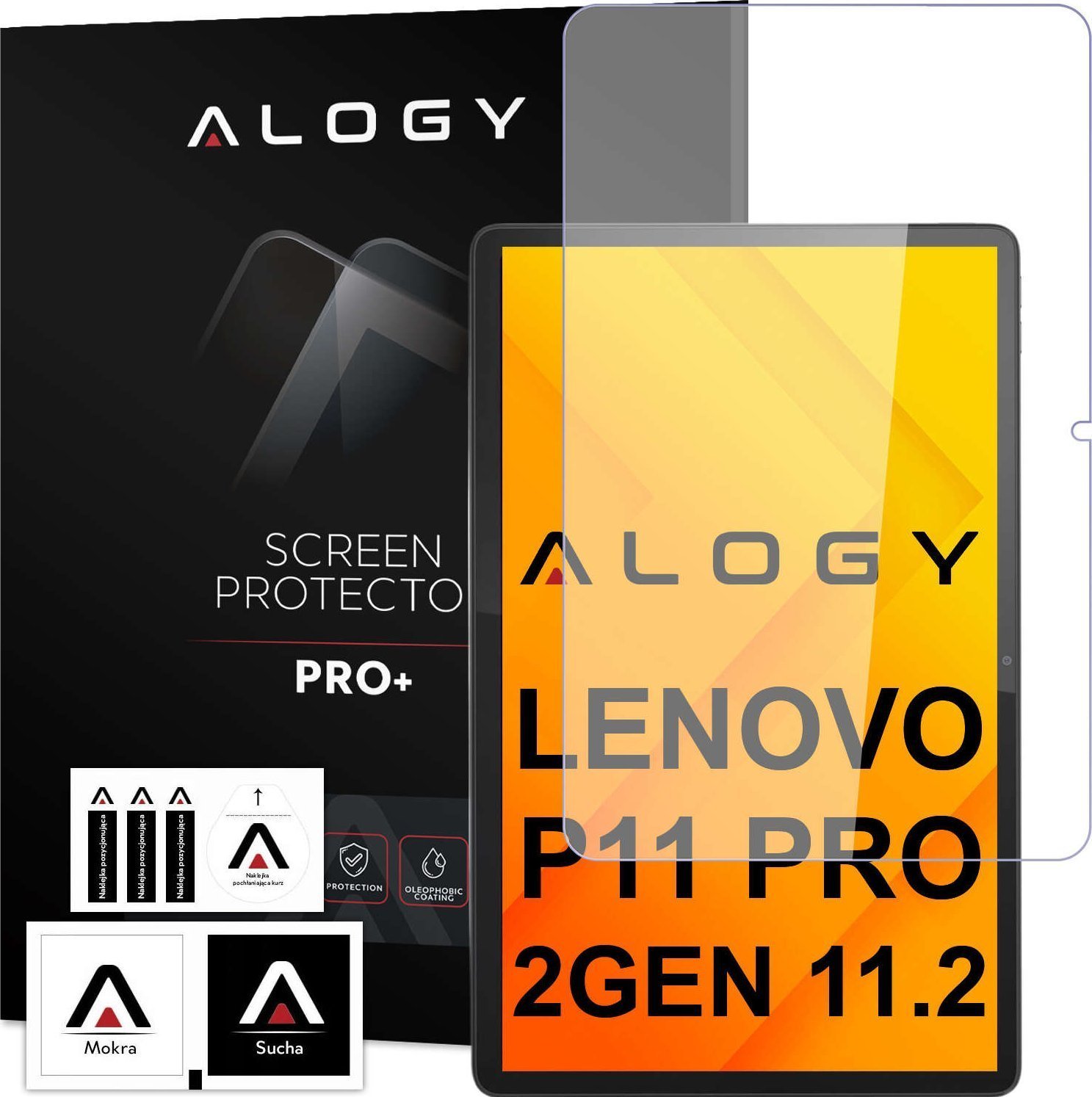 Alogy Szkło hartowane na ekran Lenovo Tab P11 Pro 2 Gen 11.2 TB132 2Gen TB-132FU TB-132XU Alogy Screen Protector Pro+ 9H