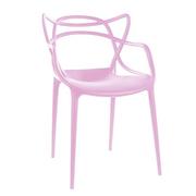 Krzesła - Fotel Krzesło Ażurowe Nowoczesne Masters Do Salonu Ogrodu Kuchni - Różowe - miniaturka - grafika 1