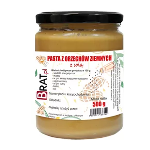 Pasta Z Orzechów Ziemnych Z Solą 500G Z Dodatkiem Soli Himalajskiej - Pasty warzywne Pasta Z Orzechów Ziemnych Z Solą 500G Z Dodatkiem Soli Himalajskiej - Pasty warzywne - miniaturka - grafika 1