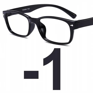 Okulary korekcyjne kujonki minusy czarne -1 - Okulary korekcyjne, oprawki, szkła - miniaturka - grafika 1