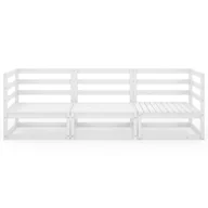 Sofy ogrodowe - VidaXL 3-osobowa sofa ogrodowa, biała, lite drewno sosnowe 3075320 - miniaturka - grafika 1